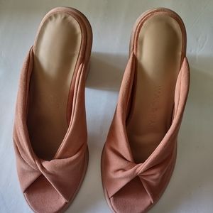 WAL&PAI suede slides, block heel made in Brazil, genuine leather